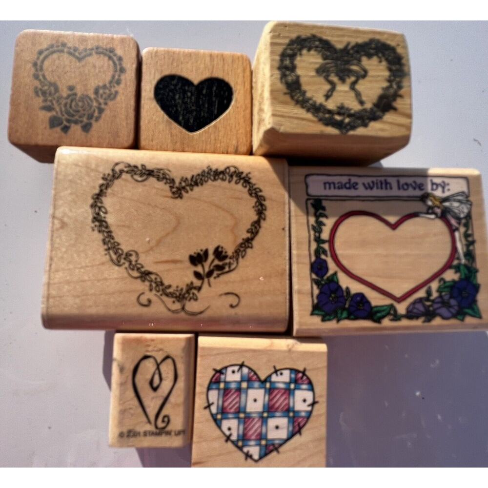 -CRAFT STAMPS made of hearts forever stamps 7stamps varying shapes & sizes